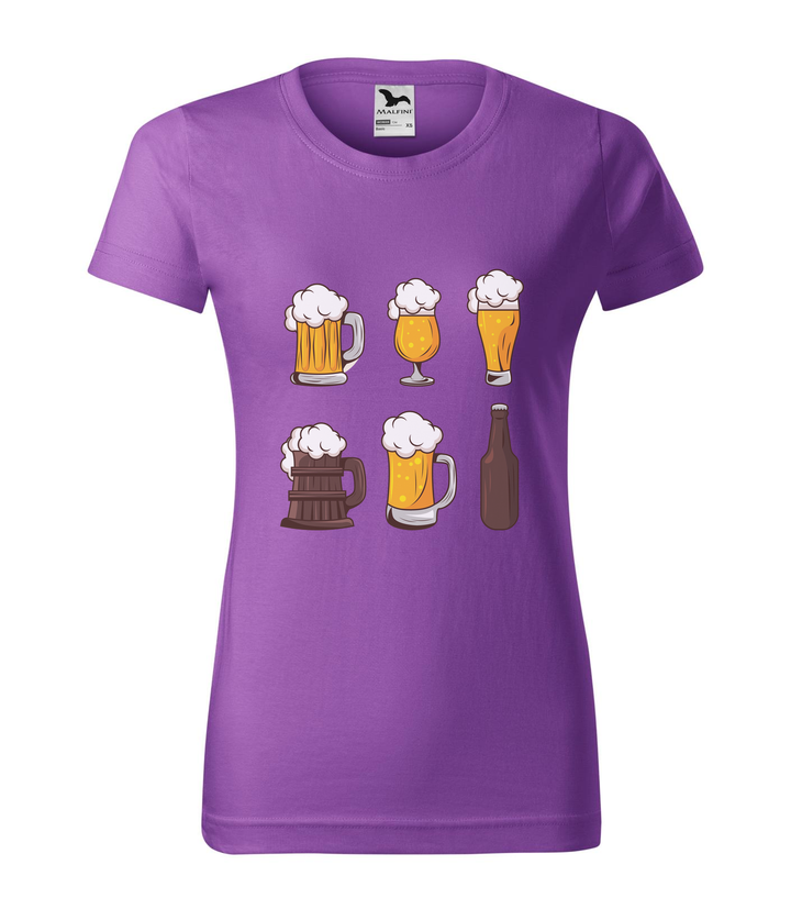 Six beers drinks set icons - Női póló lila