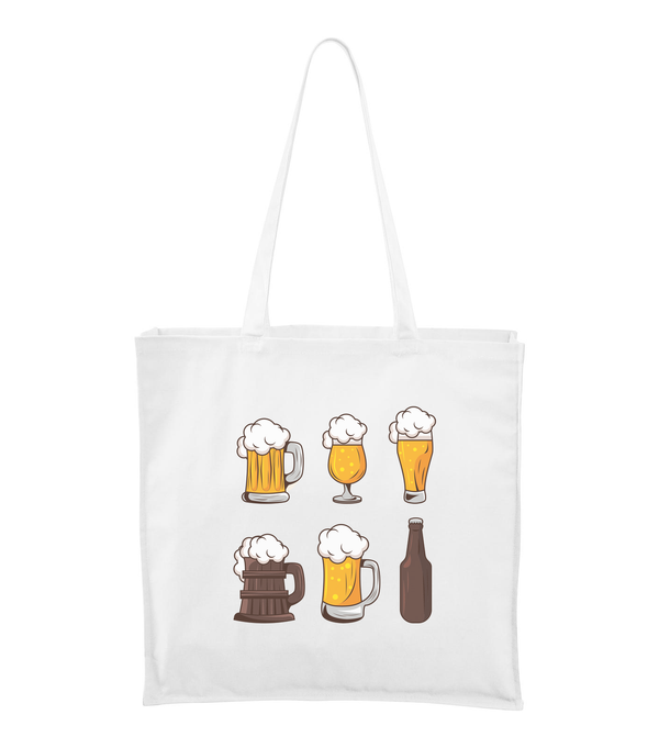 Six beers drinks set icons - Vászontáska (43 x 43 cm) fehér