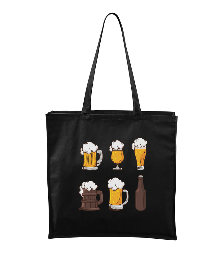 Six beers drinks set icons - Vászontáska (43 x 43 cm) fekete