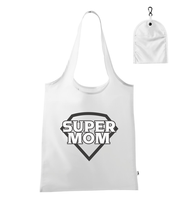Super mom - black and white - Bevásárló táska fehér