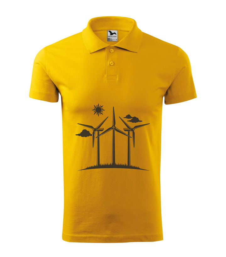 Szélturbinák - Galléros férfi póló sárga