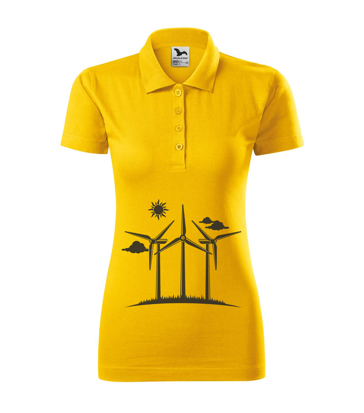 Szélturbinák - Galléros női póló sárga
