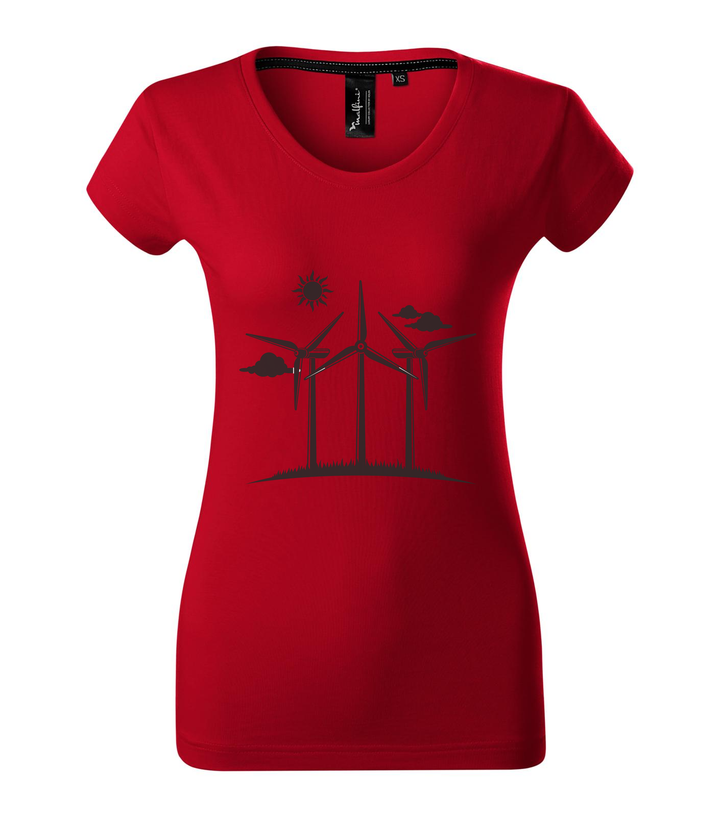 Szélturbinák - Prémium női póló F1 piros