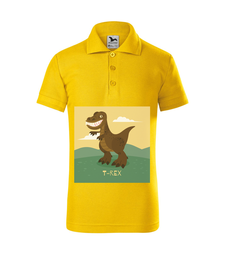 T-Rex - Galléros gyerek póló sárga