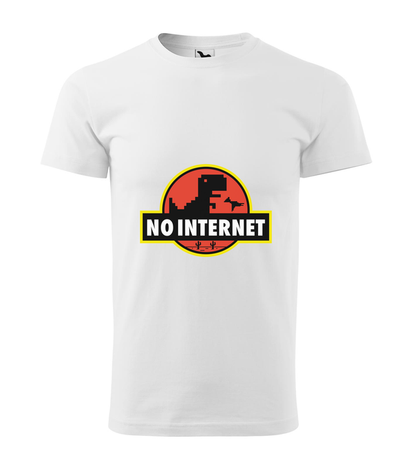 T-Rex - no internet - Férfi póló fehér