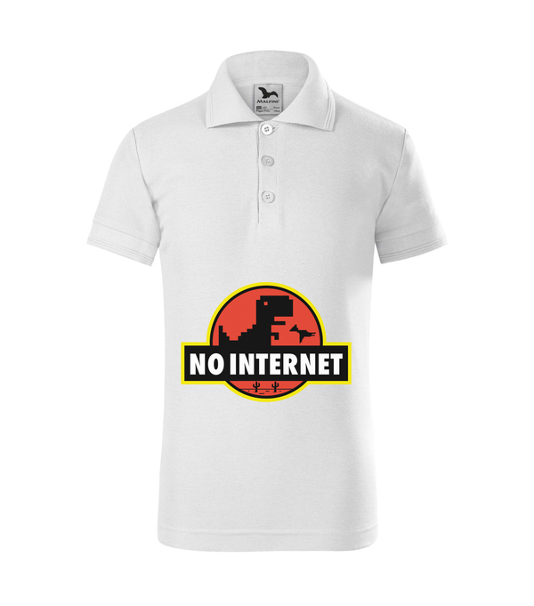 T-Rex - no internet - Galléros gyerek póló fehér