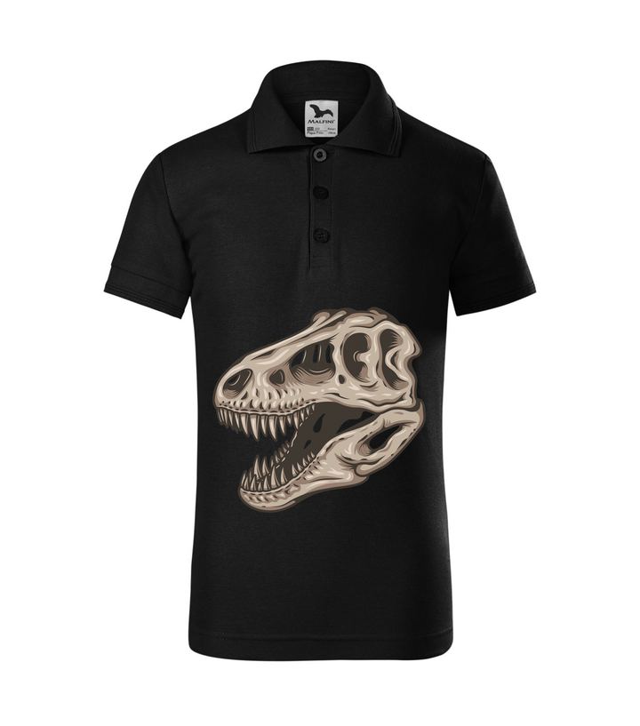 T-Rex koponya - Galléros gyerek póló fekete
