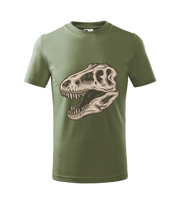 T-Rex koponya - Gyerek póló khaki