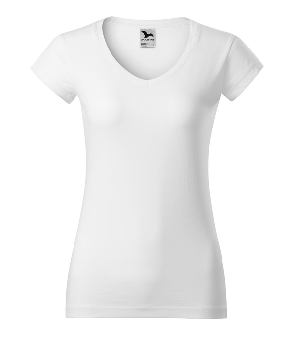 TERVEZD MEG - V-nyakú női póló fehér