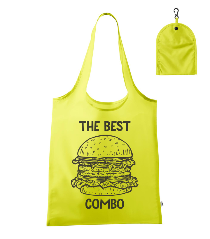 The best combo - Hamburger - Bevásárló táska neon sárga