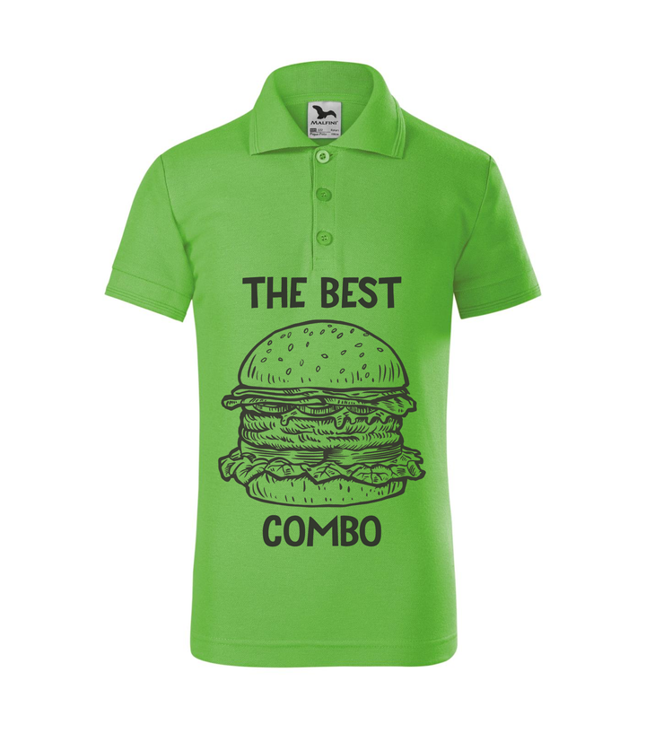 The best combo - Hamburger - Galléros gyerek póló almazöld