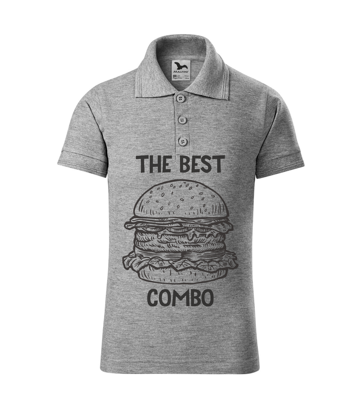 The best combo - Hamburger - Galléros gyerek póló sötétszürke