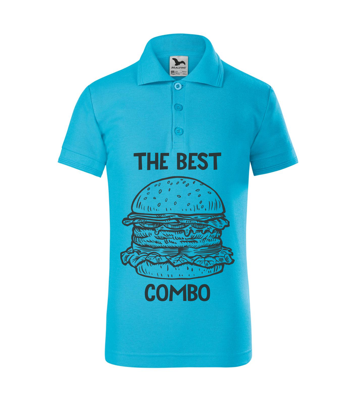 The best combo - Hamburger - Galléros gyerek póló türkiz