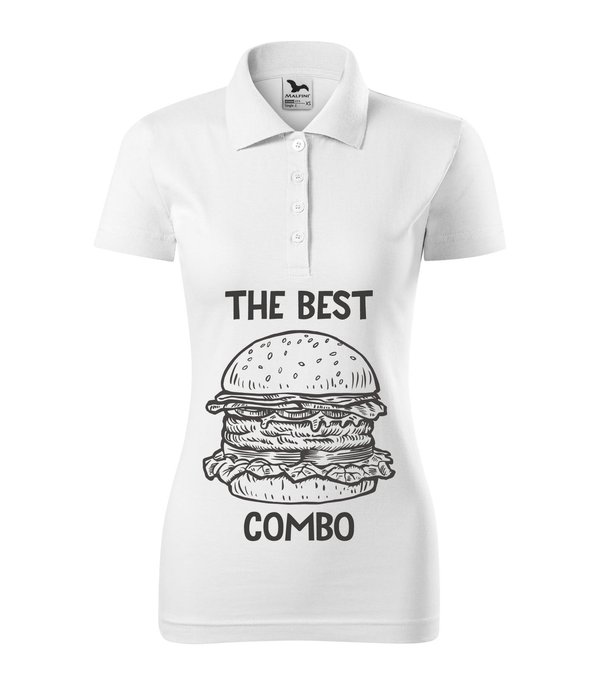 The best combo - Hamburger - Galléros női póló fehér
