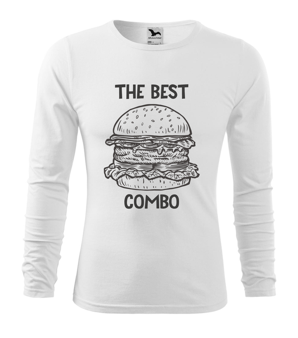 The best combo - Hamburger - Hosszú ujjú férfi póló fehér