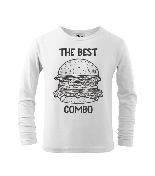 The best combo - Hamburger - Hosszú ujjú gyerek póló fehér