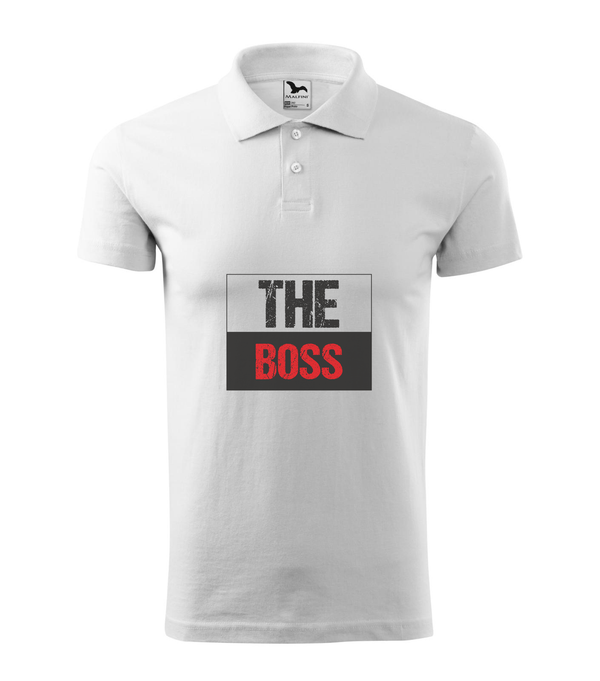 The boss - Galléros férfi póló fehér