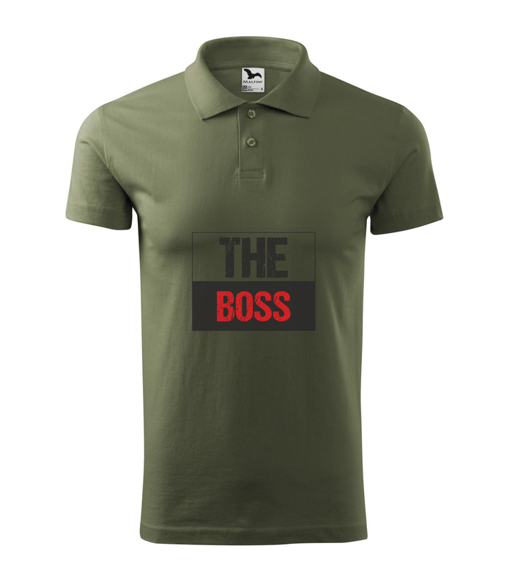 The boss - Galléros férfi póló khaki