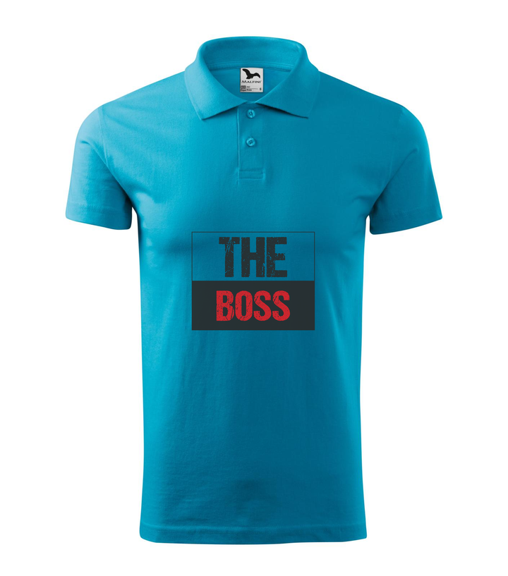 The boss - Galléros férfi póló türkiz