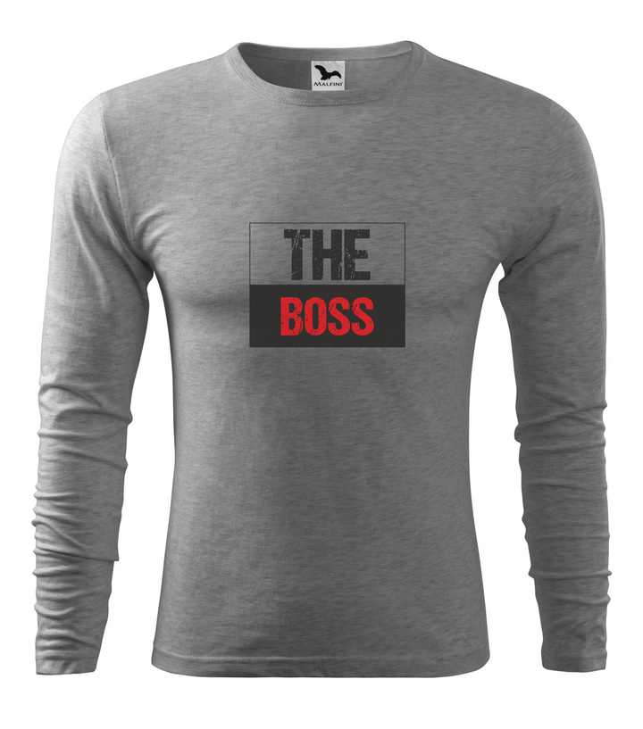 The boss - Hosszú ujjú férfi póló sötétszürke