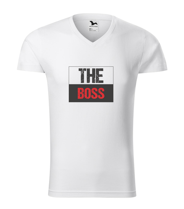 The boss - V-nyakú férfi póló fehér