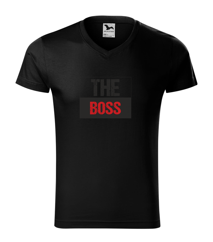 The boss - V-nyakú férfi póló fekete