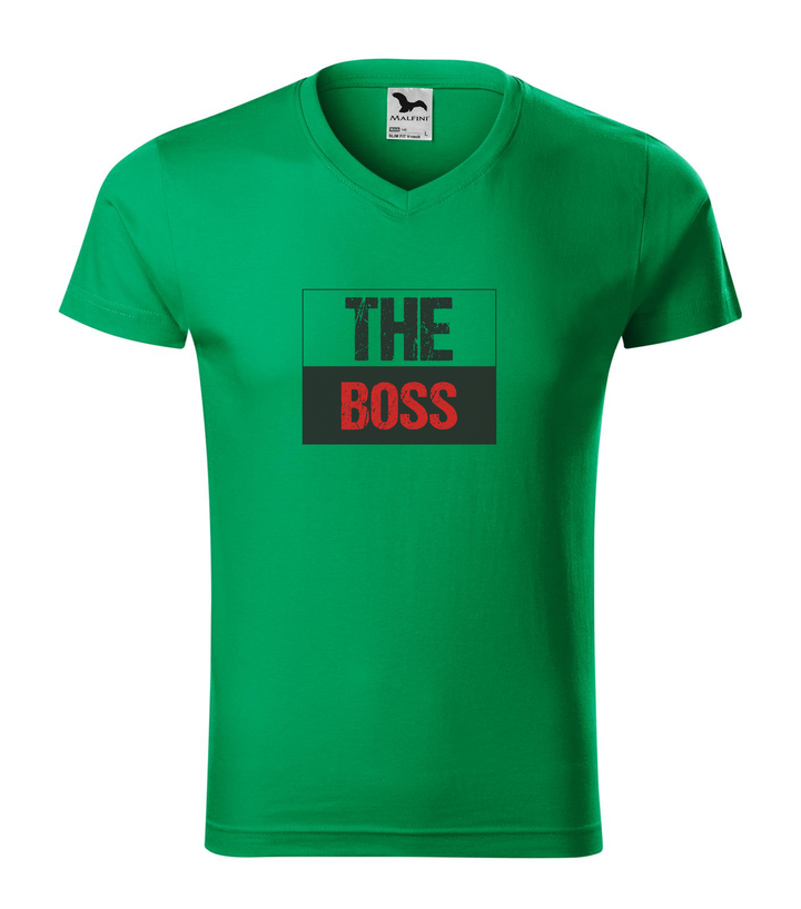 The boss - V-nyakú férfi póló fűzöld