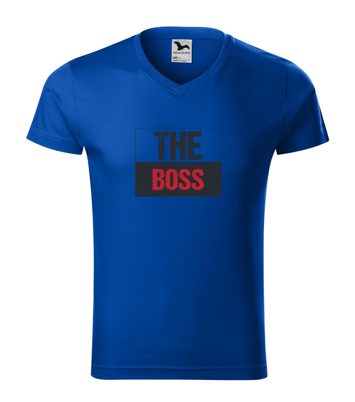 The boss - V-nyakú férfi póló királykék