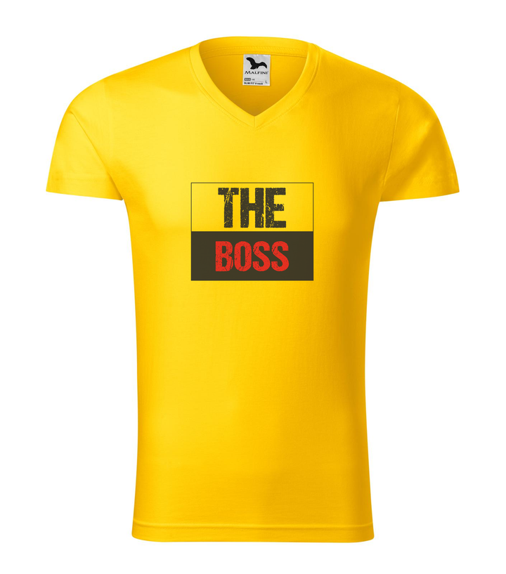 The boss - V-nyakú férfi póló sárga