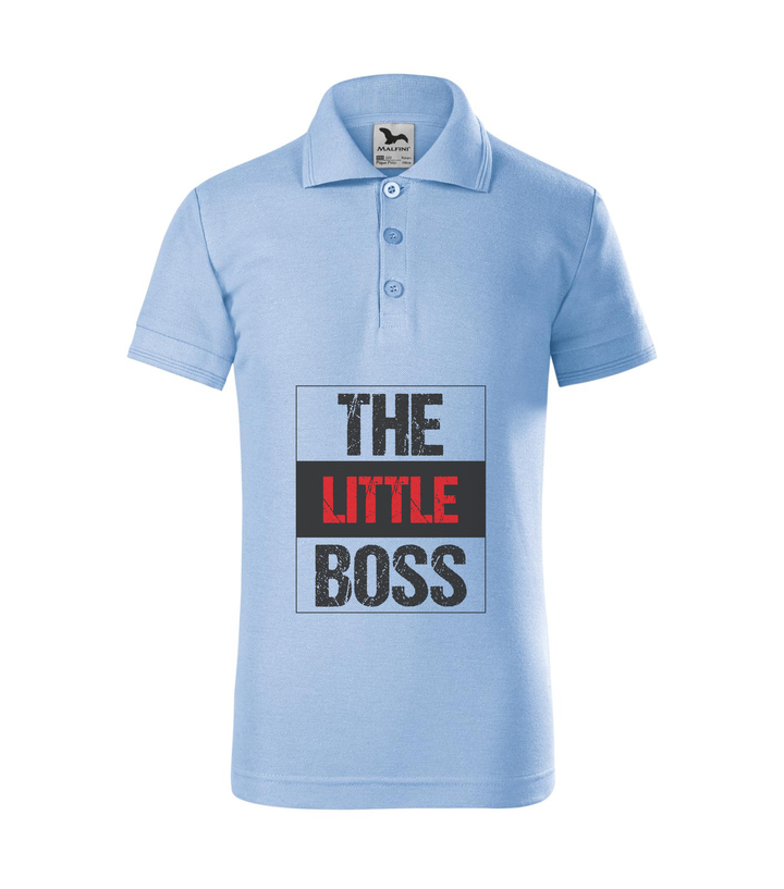 The little boss - Galléros gyerek póló égszínkék