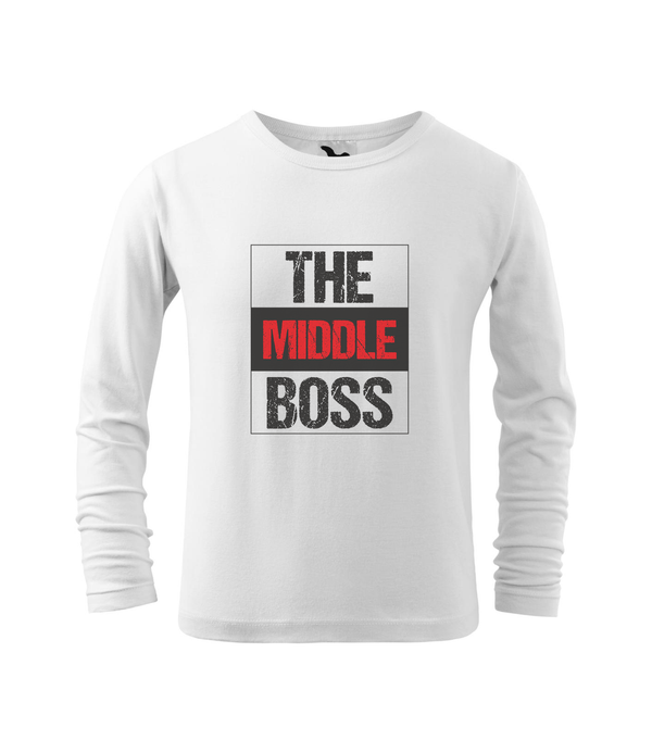 The middle boss - Hosszú ujjú gyerek póló fehér