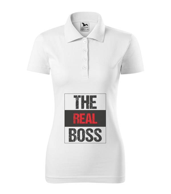 The real boss - Galléros női póló fehér