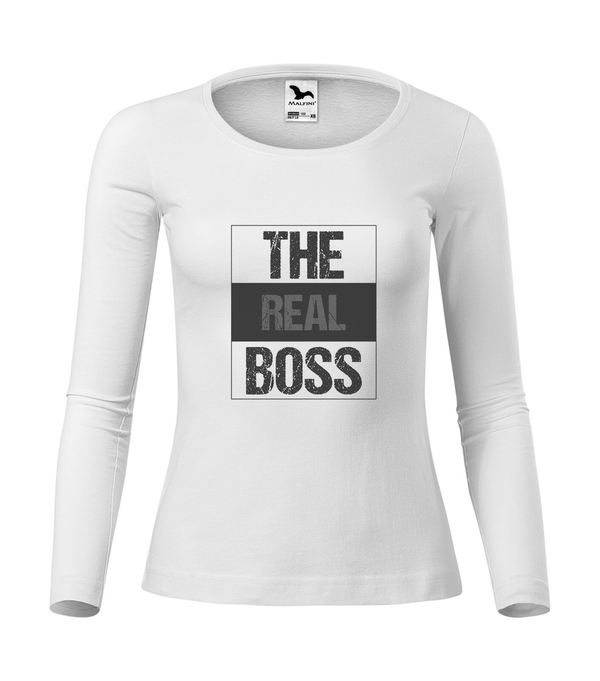 The real boss - Hosszú ujjú női póló fehér
