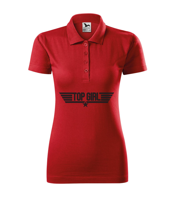 Top girl - Galléros női póló piros