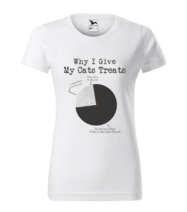 Why i give my cats treats - Női póló fehér