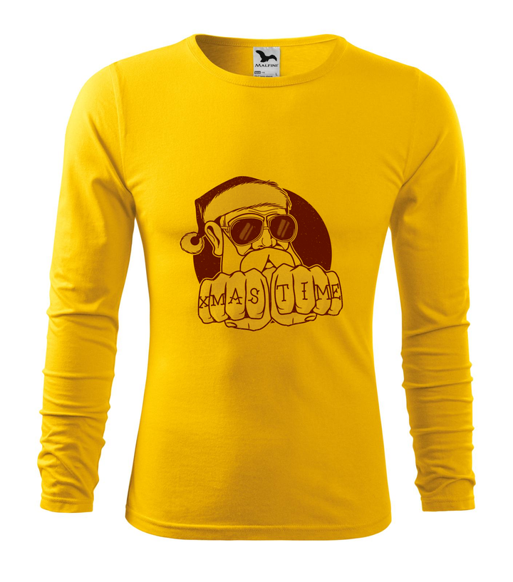 Xmas Time Bad Santa - Hosszú ujjú férfi póló sárga