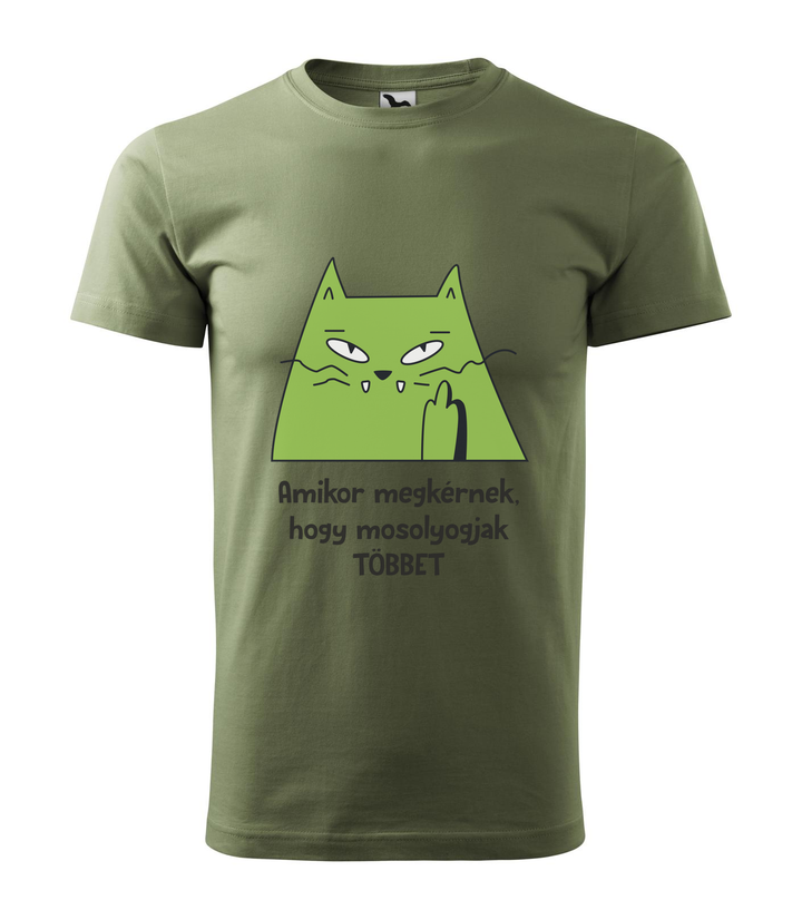 Amikor megkérnek, hogy mosolyogjak többet - Férfi póló khaki