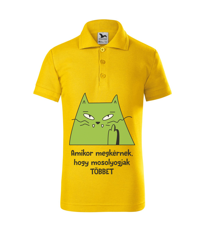 Amikor megkérnek, hogy mosolyogjak többet - Galléros gyerek póló sárga