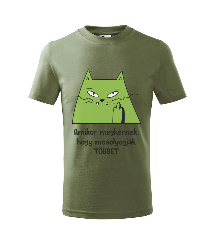 Amikor megkérnek, hogy mosolyogjak többet - Gyerek póló khaki
