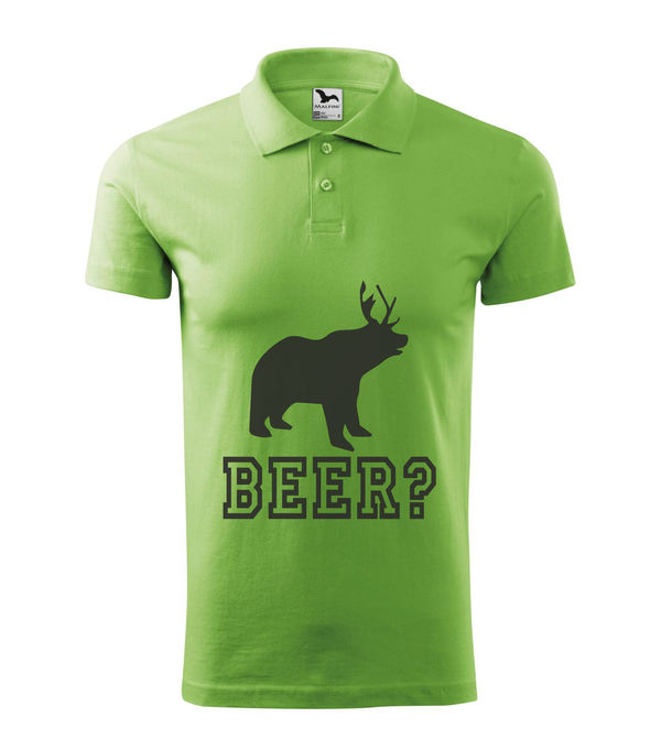 Beer, Deer, Bear? - Galléros férfi póló borsózöld
