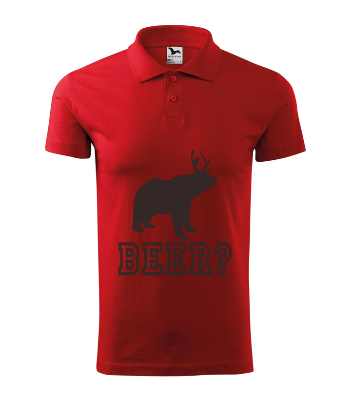 Beer, Deer, Bear? - Galléros férfi póló piros