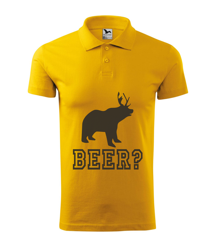 Beer, Deer, Bear? - Galléros férfi póló sárga