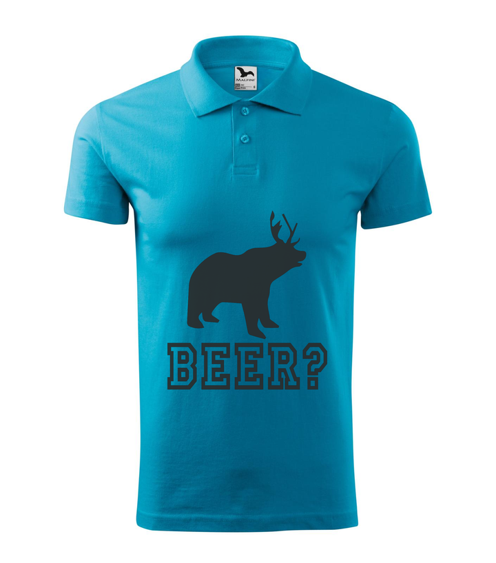 Beer, Deer, Bear? - Galléros férfi póló türkiz