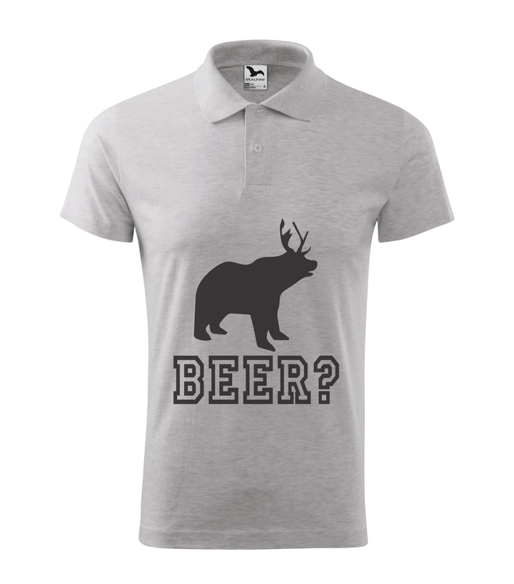 Beer, Deer, Bear? - Galléros férfi póló világosszürke
