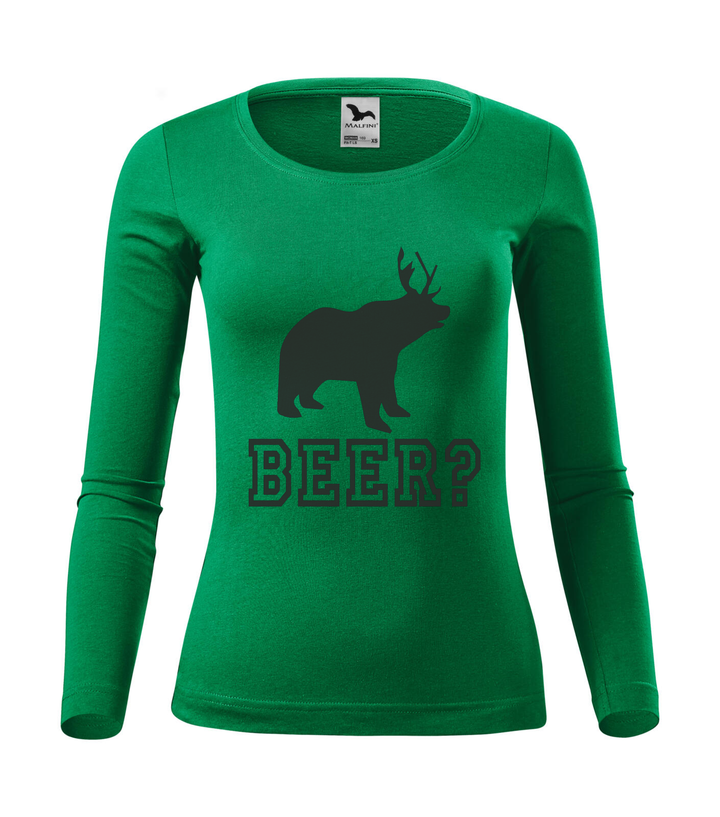Beer, Deer, Bear? - Hosszú ujjú női póló fűzöld