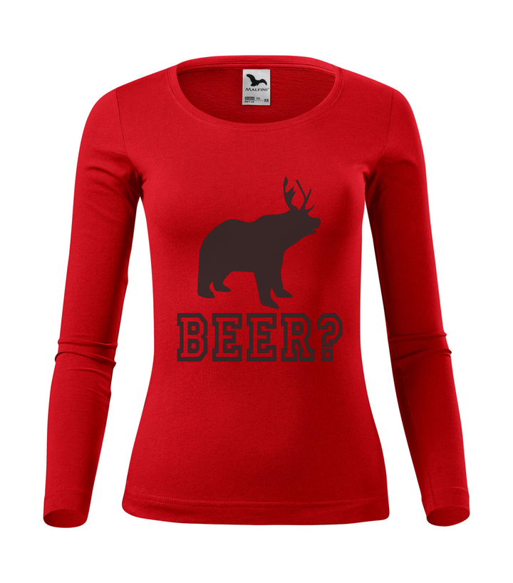 Beer, Deer, Bear? - Hosszú ujjú női póló piros