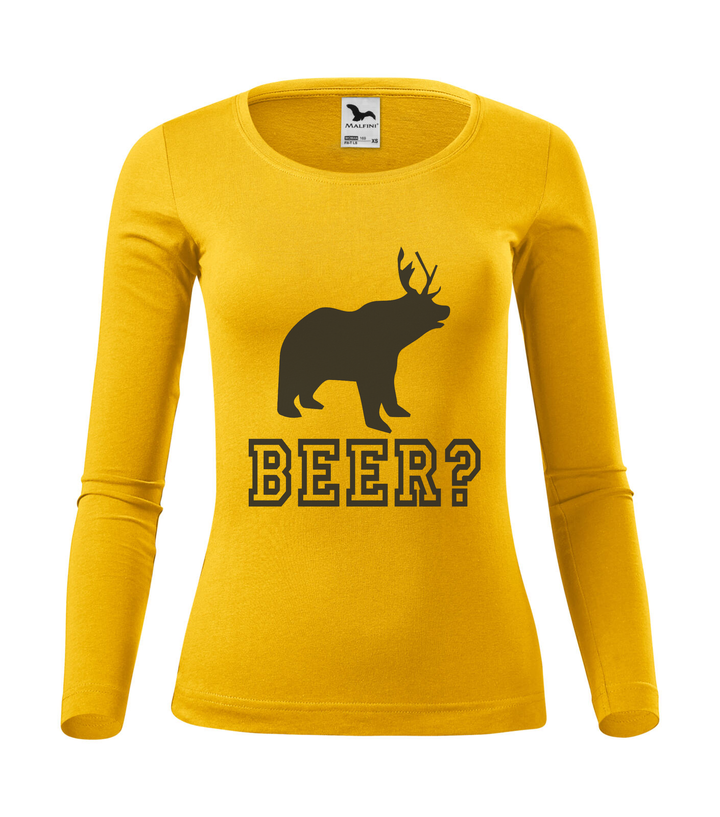 Beer, Deer, Bear? - Hosszú ujjú női póló sárga