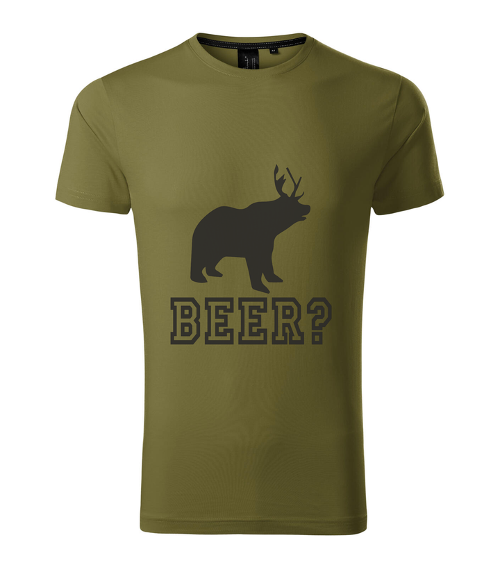 Beer, Deer, Bear? - Prémium férfi póló avokádózöld