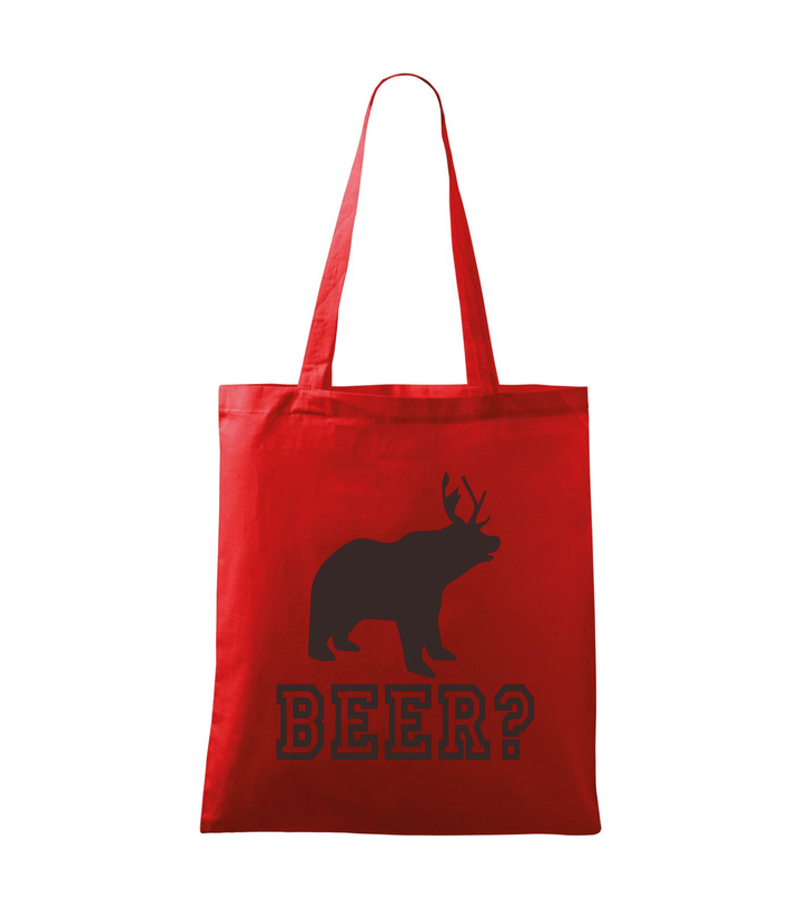 Beer, Deer, Bear? - Vászontáska (42 x 38 cm) piros