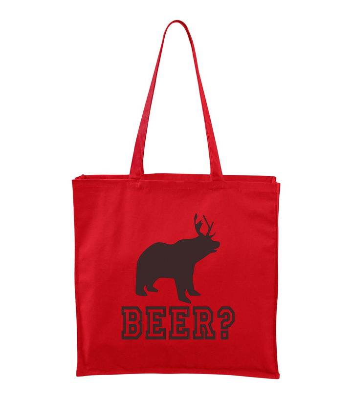 Beer, Deer, Bear? - Vászontáska (43 x 43 cm) piros